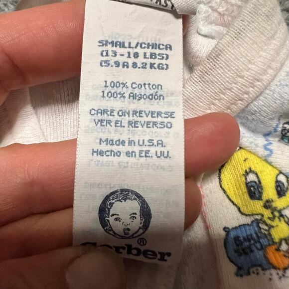 Vintage Looney Tunes Bodysuit Infant Baby Small Tweety Bugs Bunny - Picture 5 of 6